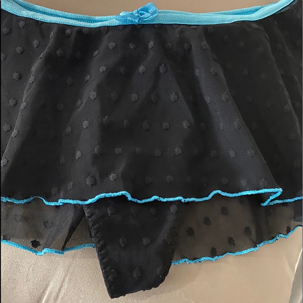 Y2K VS 2004 Polka dotted mesh skirt with built in thong